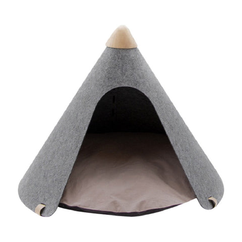 Cat Felt Tent With Cushion Bed