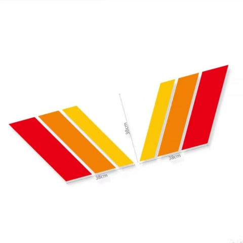 ANG Toyota Inspired Stripes Yellow/Orange/Red Sticker Decoration